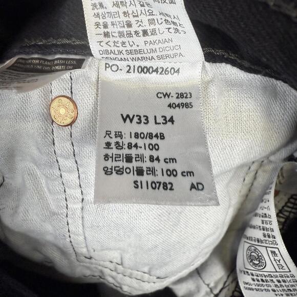 Levi's Men's Size 33x34 Black 501 Black Slim Fit Jeans Ankle Length - Picture 7 of 9